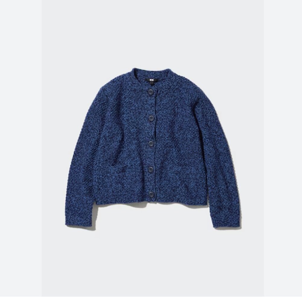 Uniqlo Short Knitted Jacket Blue